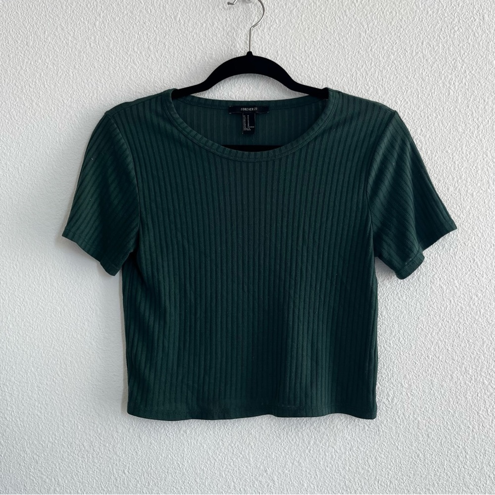 Ribbed Green Women's Top